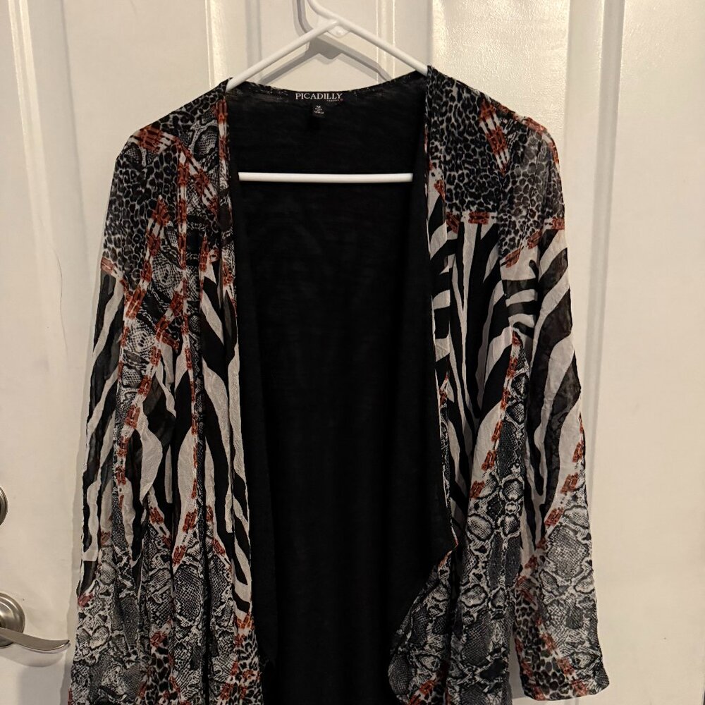 Black Multi-Print Cardigan